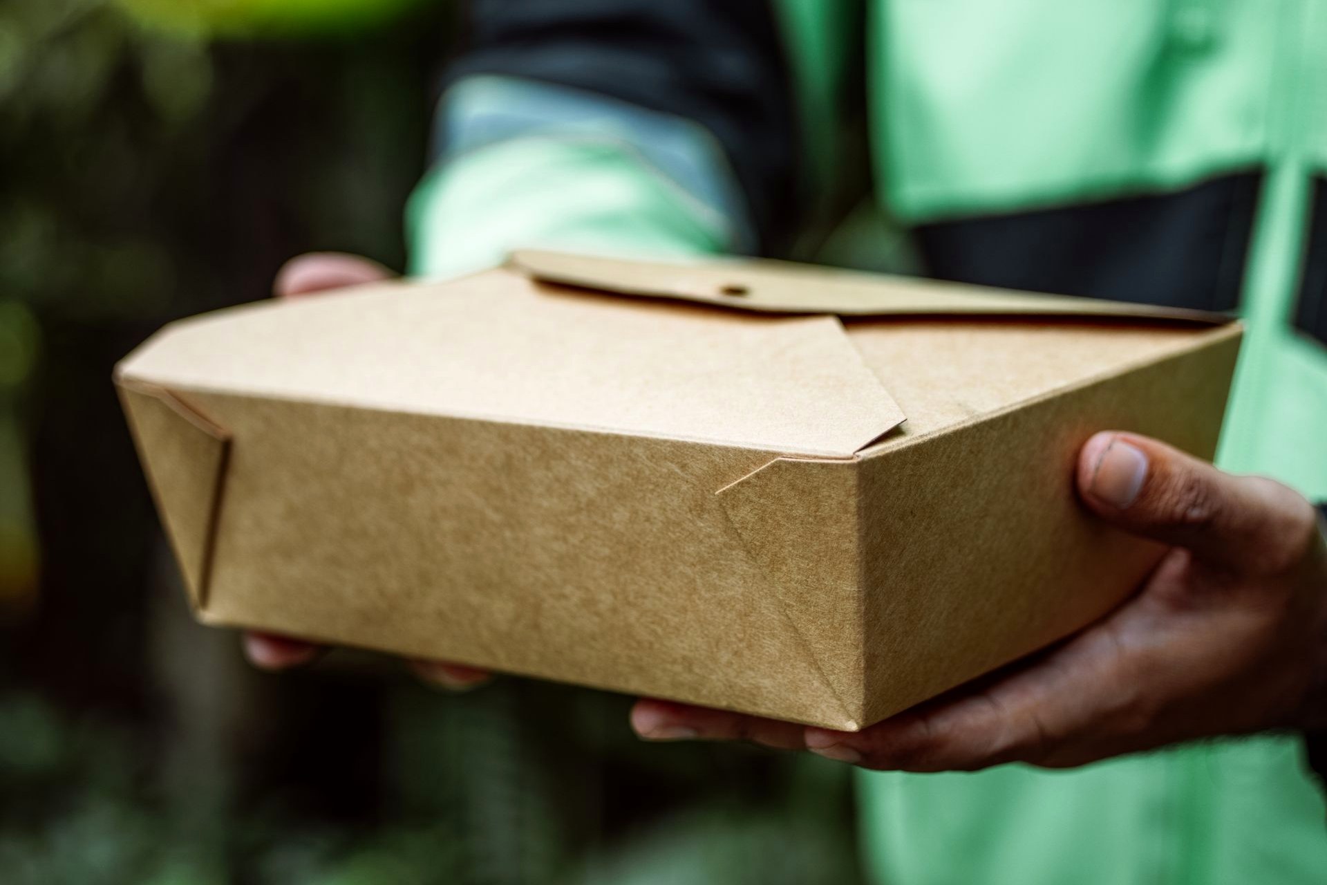Takeaway A takeaway box being handed over