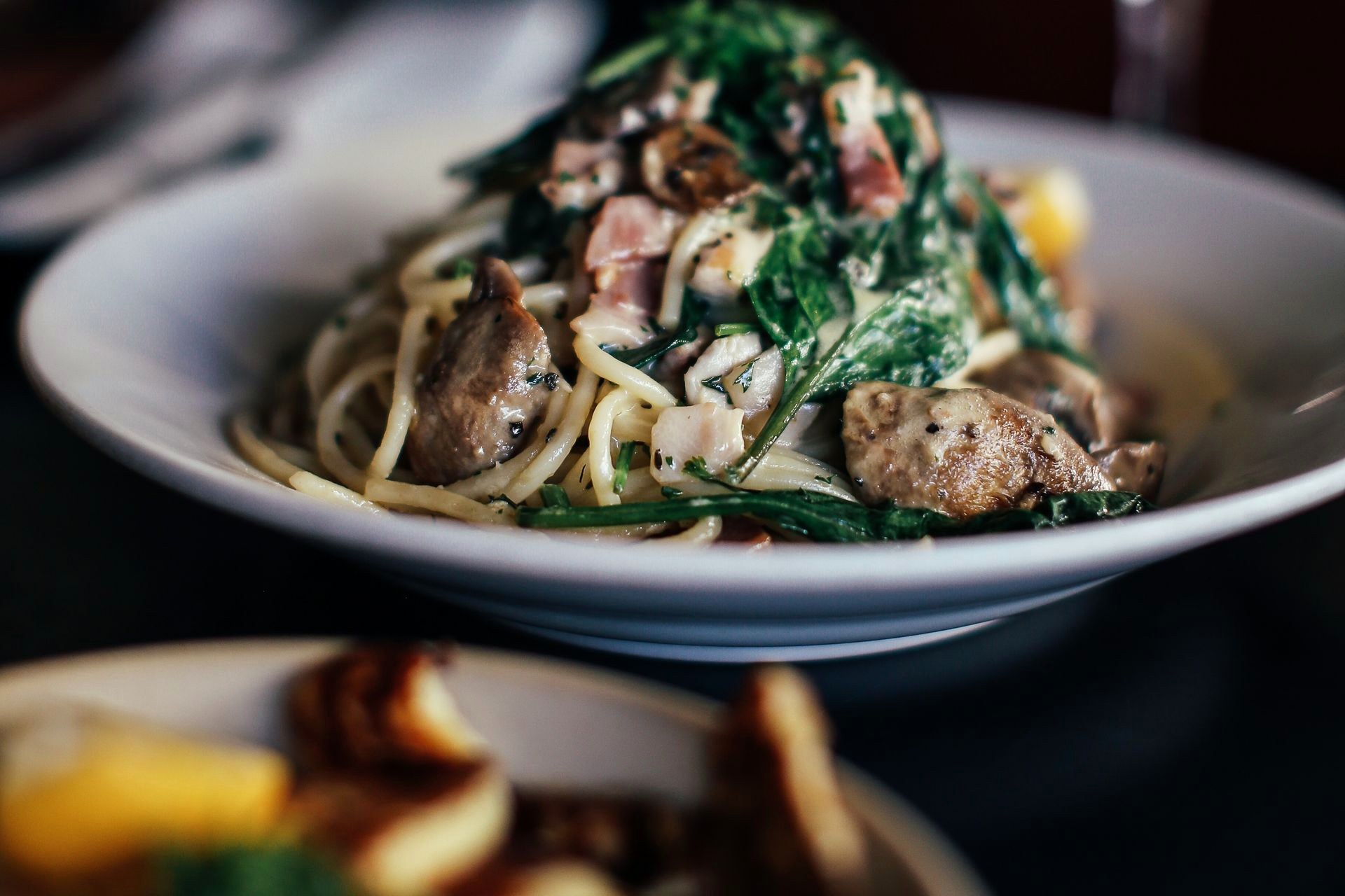 Menu — Pasta Pasta with mushrooms and herbs